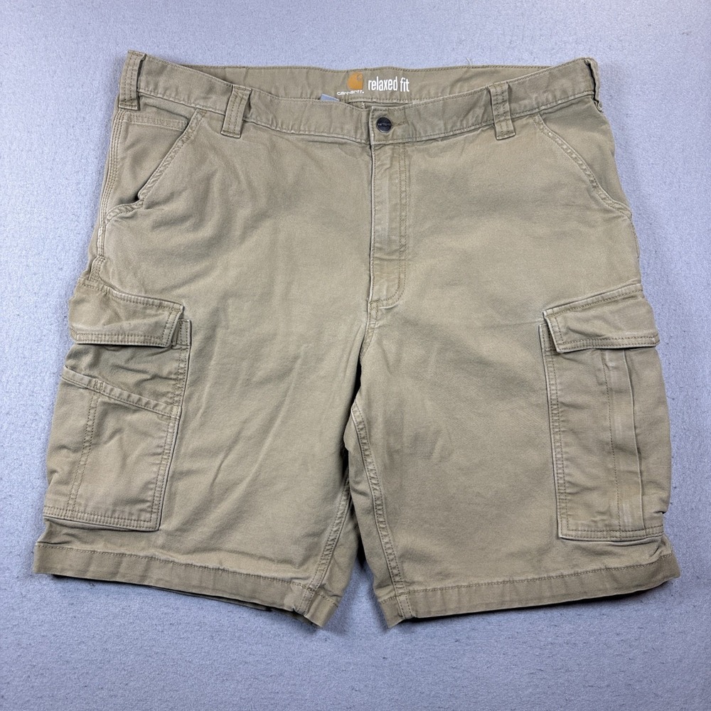 Carhartt Shorts Men's Size 42 Khaki Solid Relaxed Fit Cargo Work Short